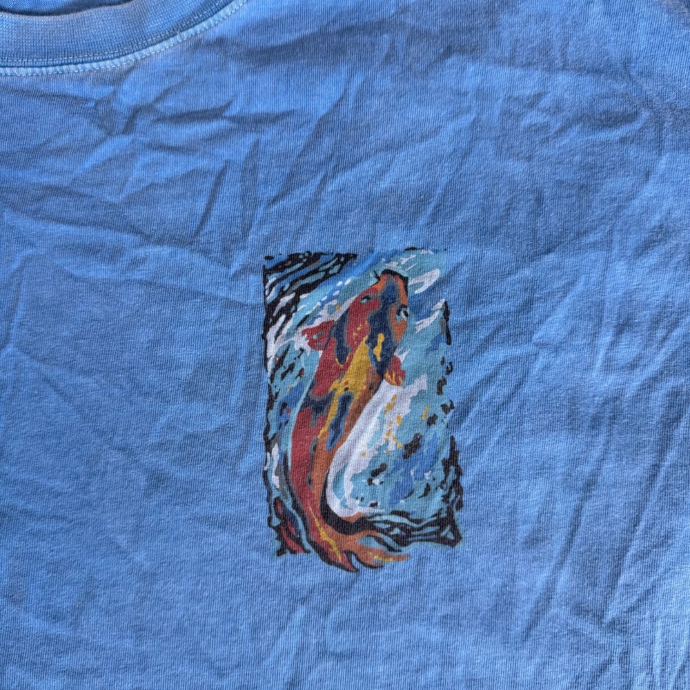 Crazy Shirts‎ Hawaii Blue Painted Koi Graphic Shirt Size XL - Picture 7 of 7